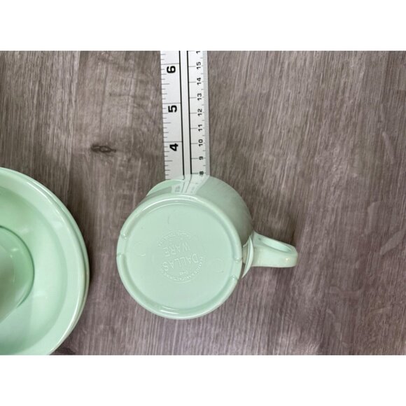 Lot of 5 Vintage Dallas Ware Coffee Cups - Pretty Seafoam Green - Made in USA - Picture 14 of 16